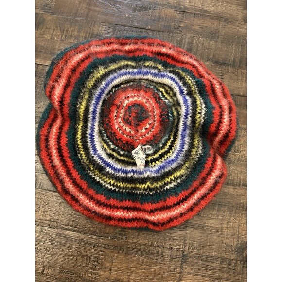 Dress Stewart Wool Tam O Shanter Beret Scotland Pom Pom Striped Multi-colored - Picture 6 of 8